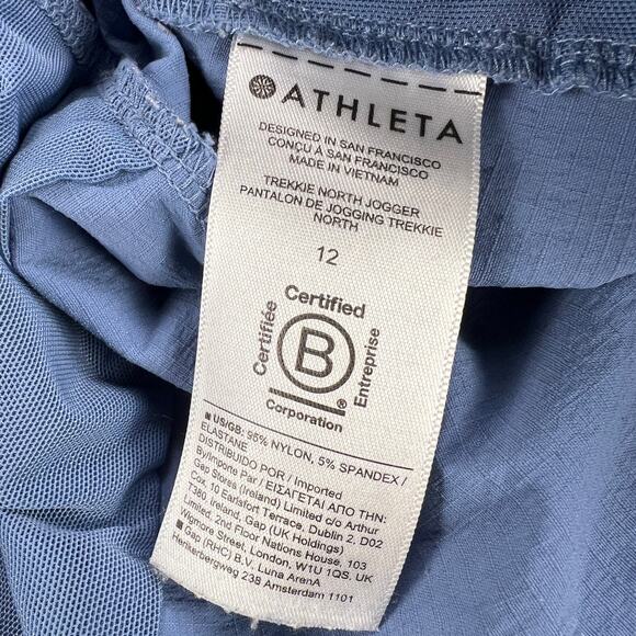 Athleta Trekkie North Jogger Pants Dusty Blue Active Athleisure Size 12 - Picture 7 of 16